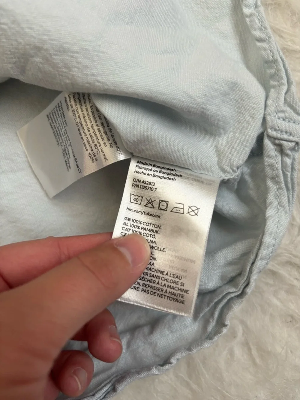 H&M Boys Pale Blue Minimalist Short Sleeve Button-Down Shirt